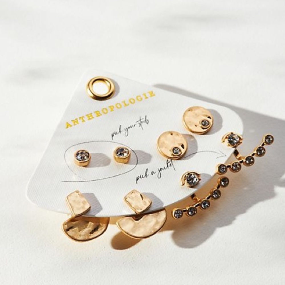 Anthropologie Radiant Front-Back Stud Set (Like New)